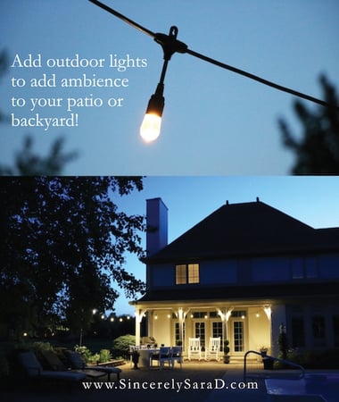 DIY Patio String Light Planter with Cafe Lights